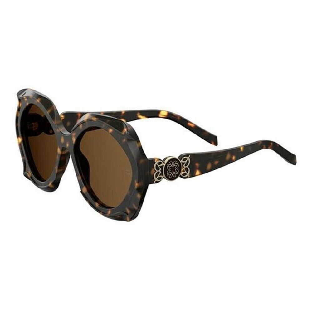 Elie Saab ES057GS Sunglasses Dark Havana Plastic Oval